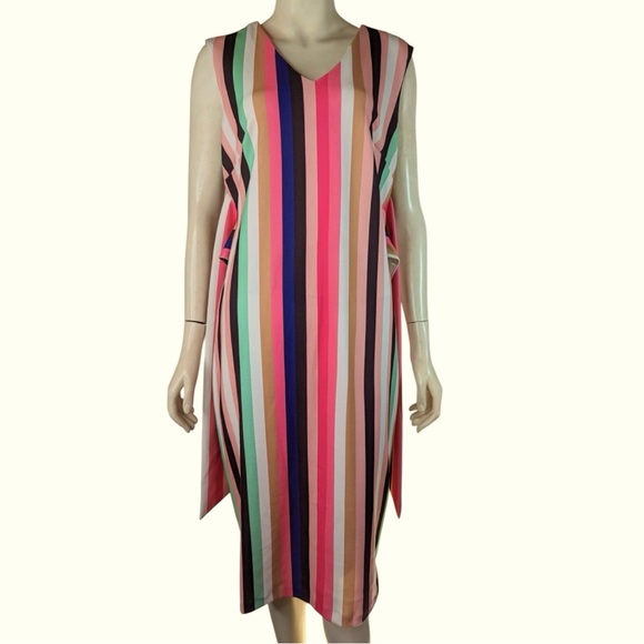 New York & Company Pink and Black Striped Dress. Size XL -NWOT - Picture 3 of 10